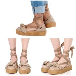 FENTY x PUMA Bow Lace Up Creeper Flatform Sandals​​​​​​​